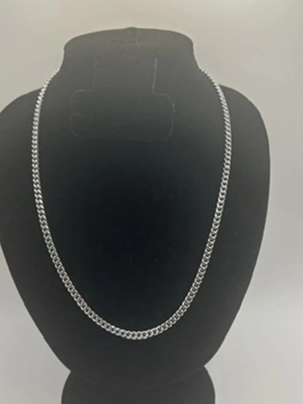 Cuban Chain Real Silver 4mm 24 Inch Plated Stainless Steel Durable Waterproof